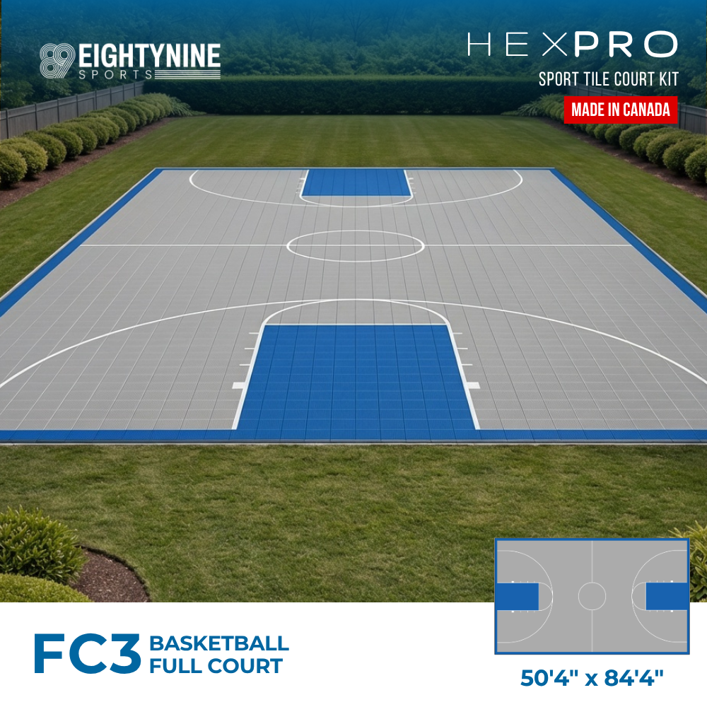 Basketball Full Court Kit - 50'4" x 84'4" | HEXPRO Sport Tile (FC3)