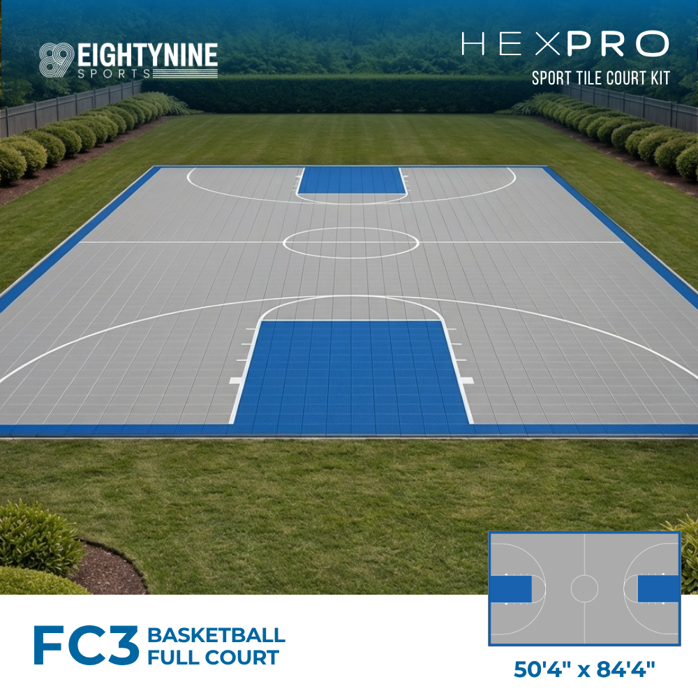 Basketball Full Court Kit - 50'4" x 84'4" | HEXPRO Sport Tile (FC3)