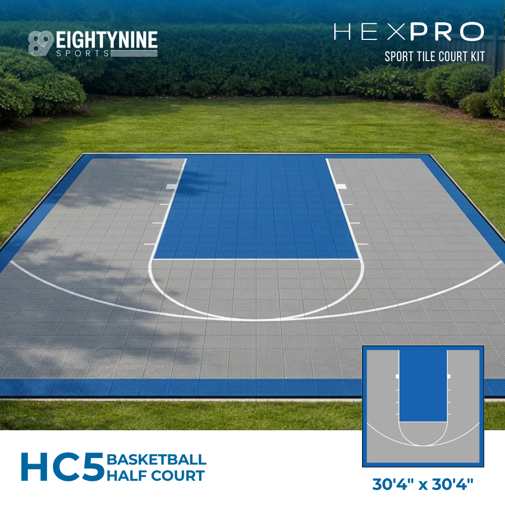 Basketball Half Court Kit - 30'4" x 30'4" | HEXPRO Sport Tile (HC5)