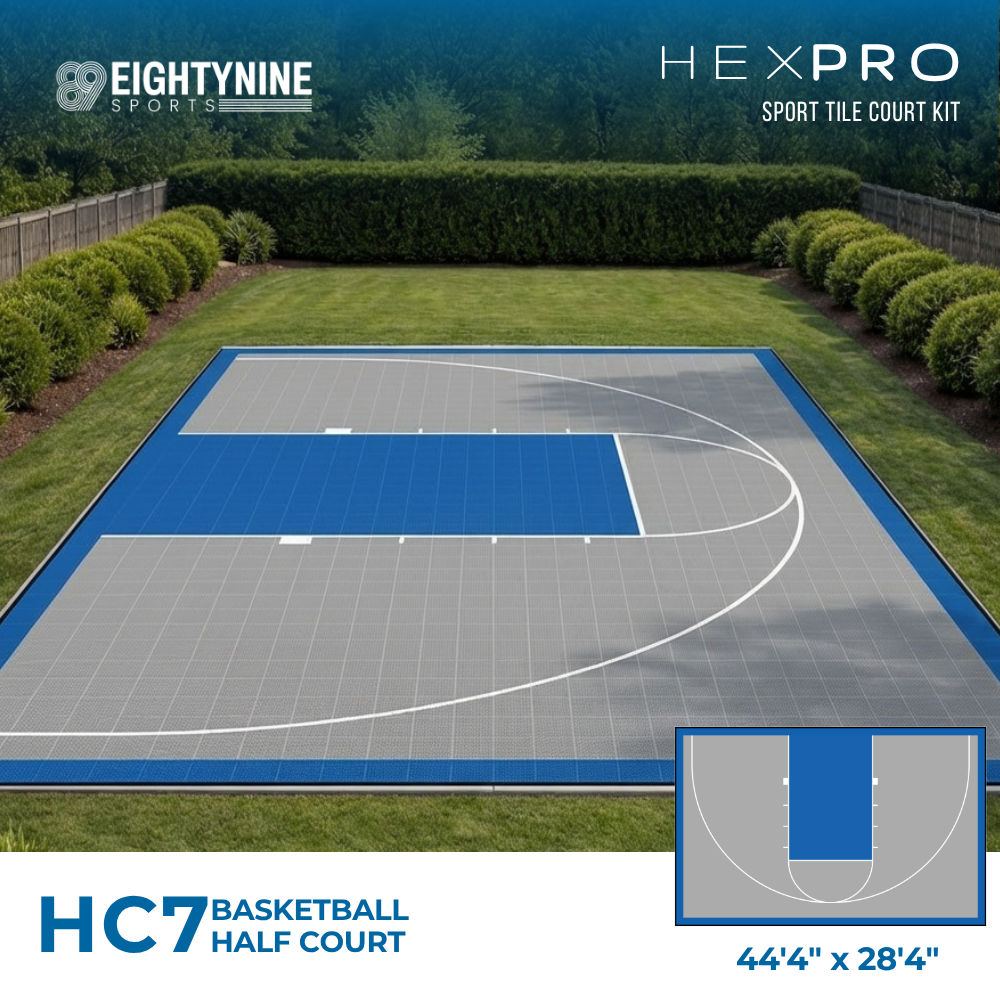 Basketball Half Court Kit - 44'4" x 28'4" | HEXPRO Sport Tile (HC7)