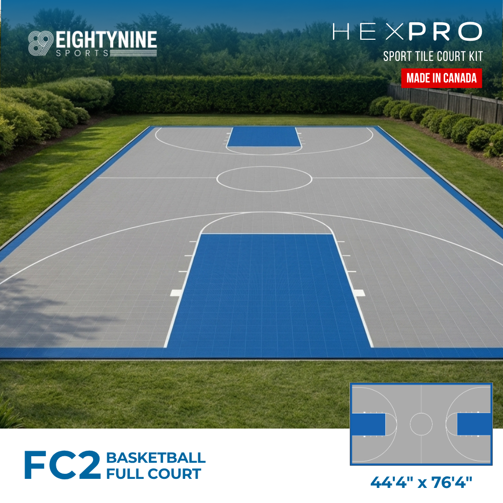 Basketball Full Court Kit - 44'4" x 76'4" | HEXPRO Sport Tile (FC2)