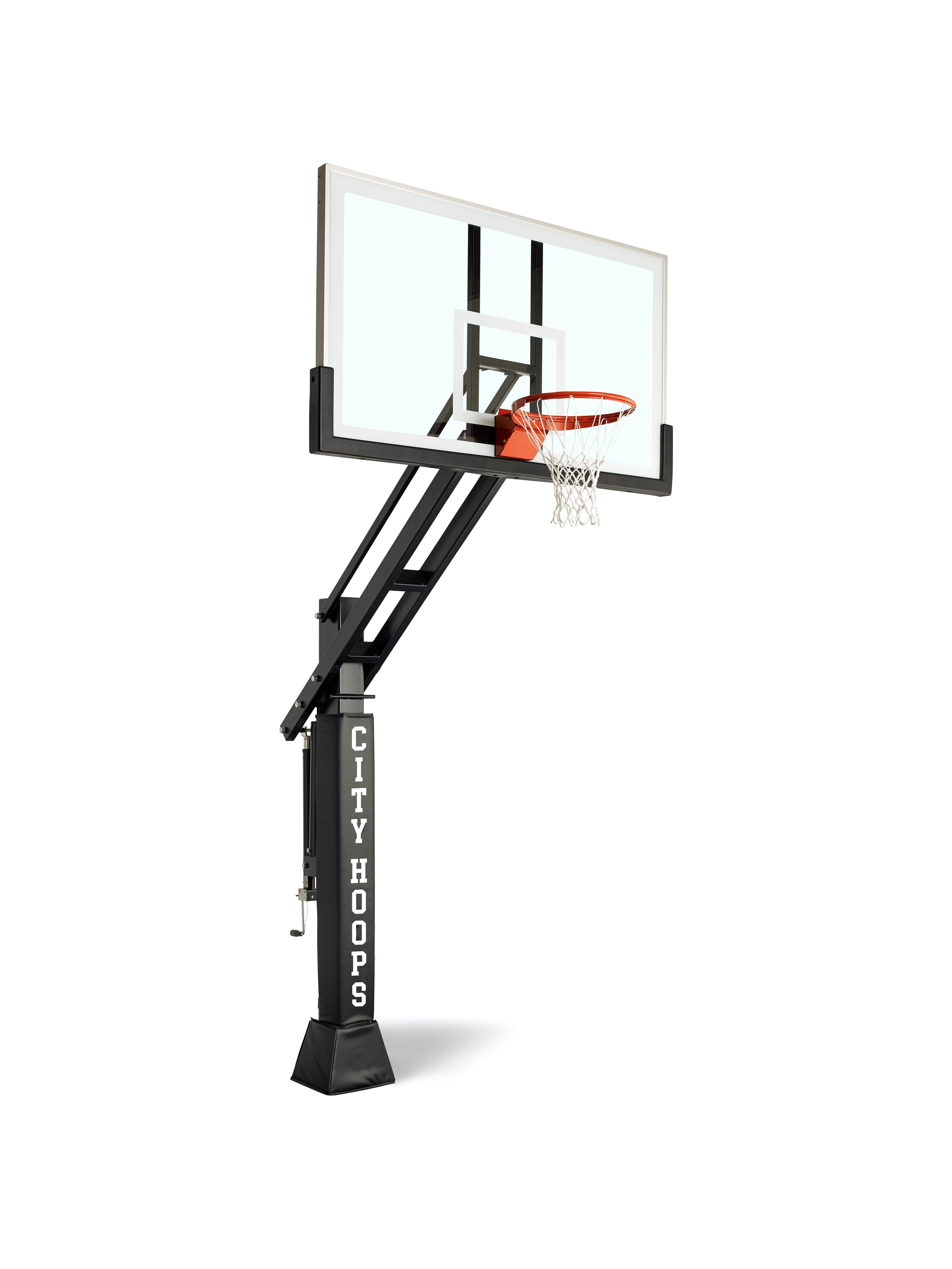 CITY HOOPS - Platinum Basketball Hoop - Tempered Glass