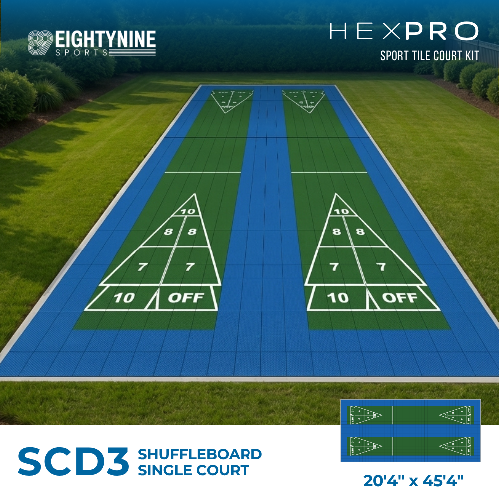 Shuffleboard - Double Court Kit - 20'4" x 45'4" | HEXPRO Sport Tile (SCD3)