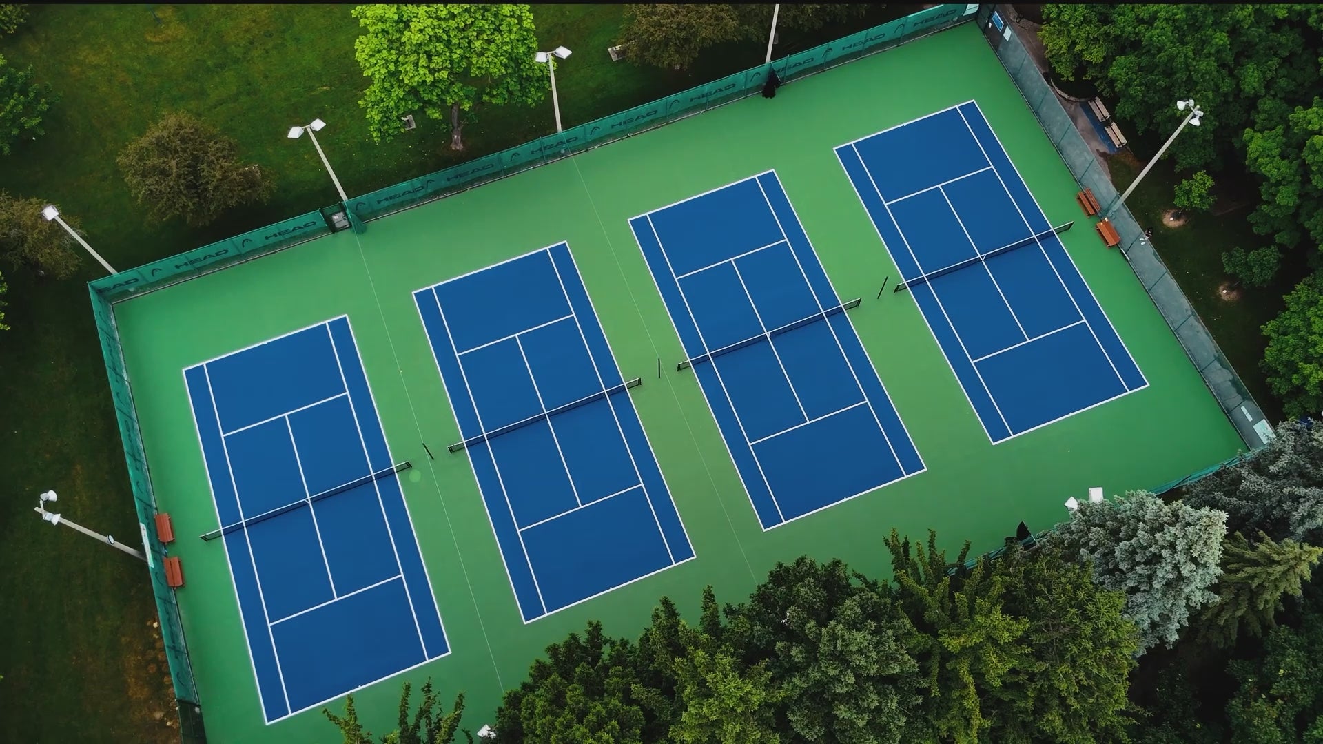 Load video: diy court eightynine sports tennis posts nets