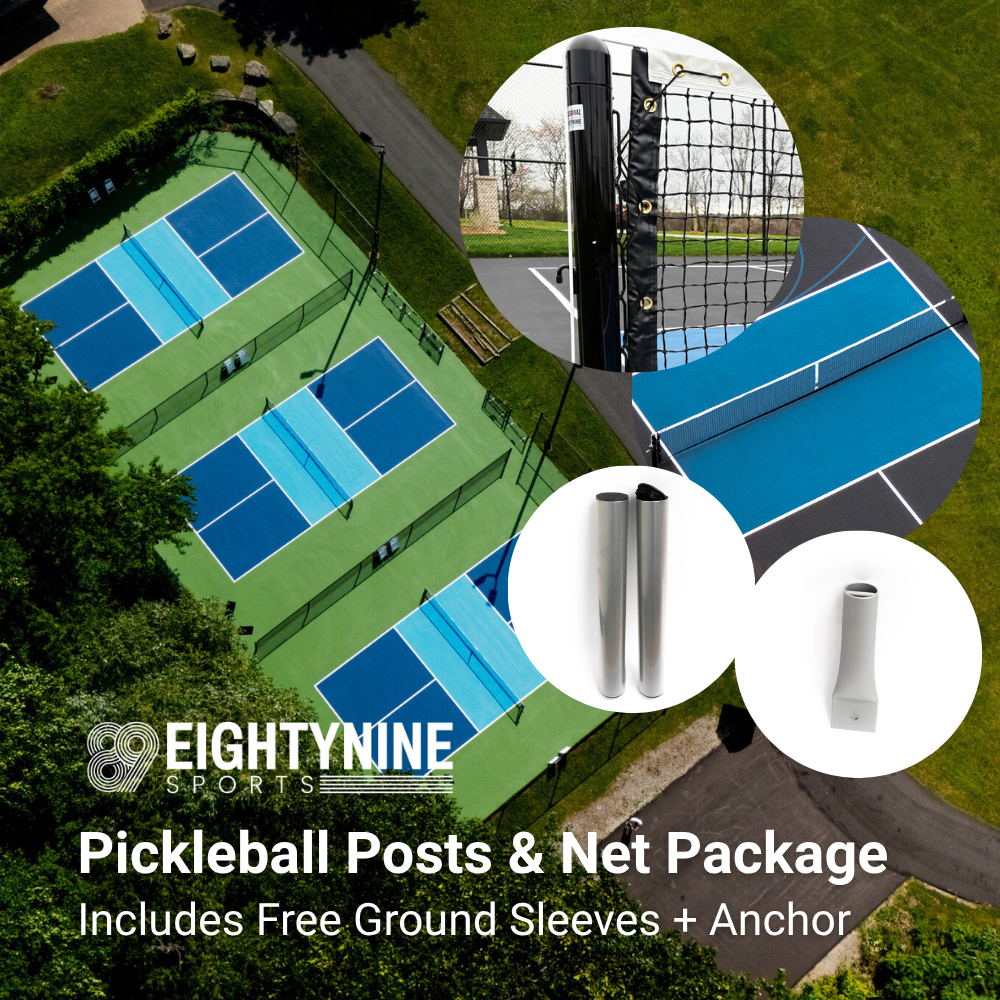 Pickleball Posts & Net Package (Includes Free Ground Sleeves + Anchor)