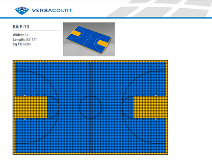 Basketball Court Kit - Full Court 51'0" x 83'11" (F13) - DIY Court Canada