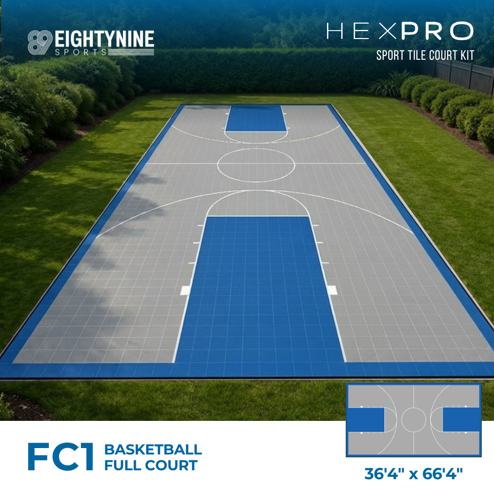 Basketball Full Court Kit - 36'4" x 66'4" | HEXPRO Sport Tile (FC1)