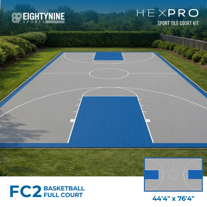 Basketball Full Court Kit - 44'4" x 76'4" | HEXPRO Sport Tile (FC2)