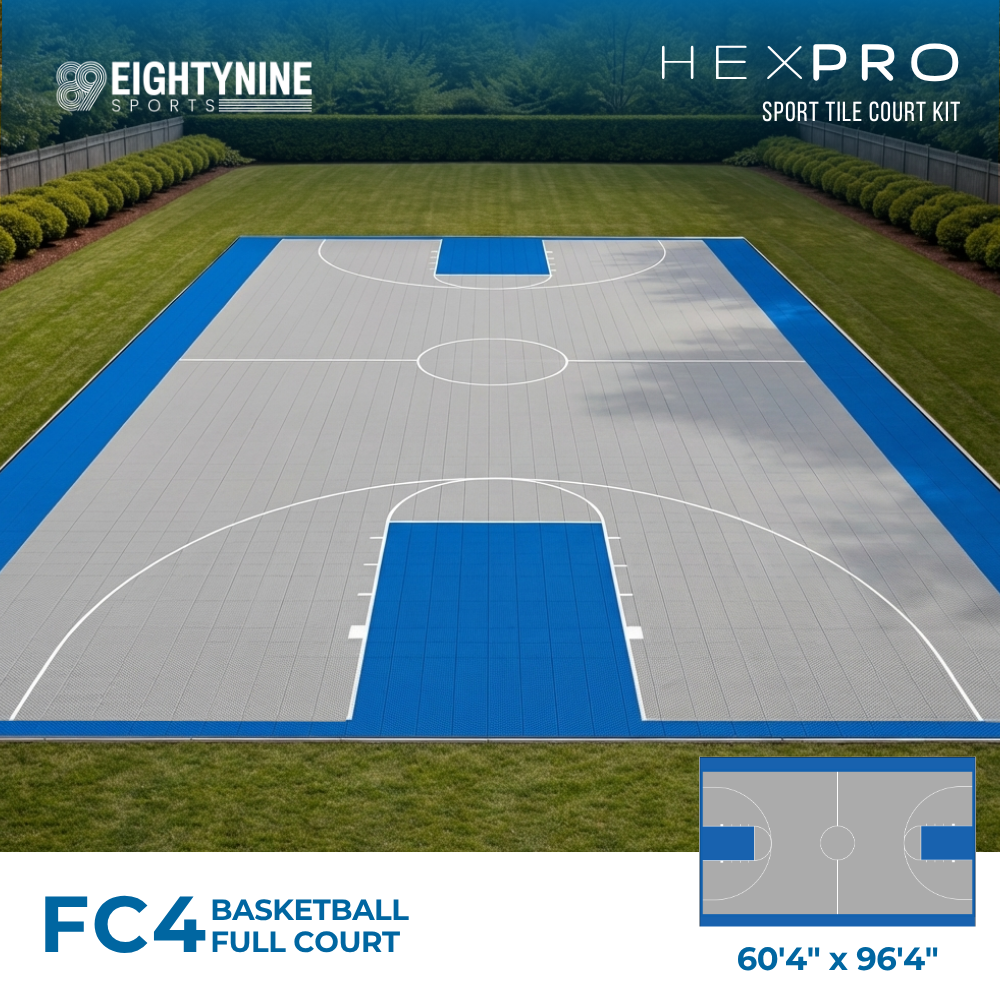 Basketball Full Court Kit - 60'4" x 96'4" - Regulation Size | HEXPRO Sport Tile (FC4)