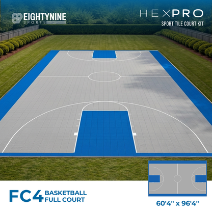 Basketball Full Court Kit - 60'4" x 96'4" - Regulation Size | HEXPRO Sport Tile (FC4)
