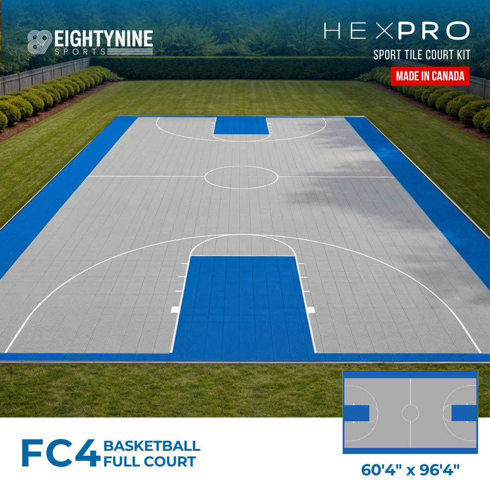 Basketball Full Court Kit - 60'4" x 96'4" - Regulation Size | HEXPRO Sport Tile (FC4)