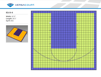 Basketball Court Kit - Half Court 30'9" x 28'2" (H4) - DIY Court Canada