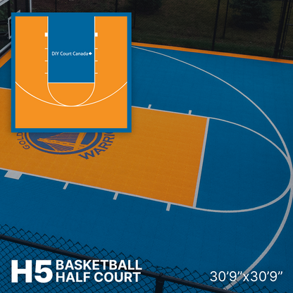 Basketball Court Kit - Half Court 30'9" x 30'9" (H5) - DIY Court Canada