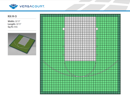 Basketball Court Kit - Half Court 30'9" x 30'9" (H5) - DIY Court Canada