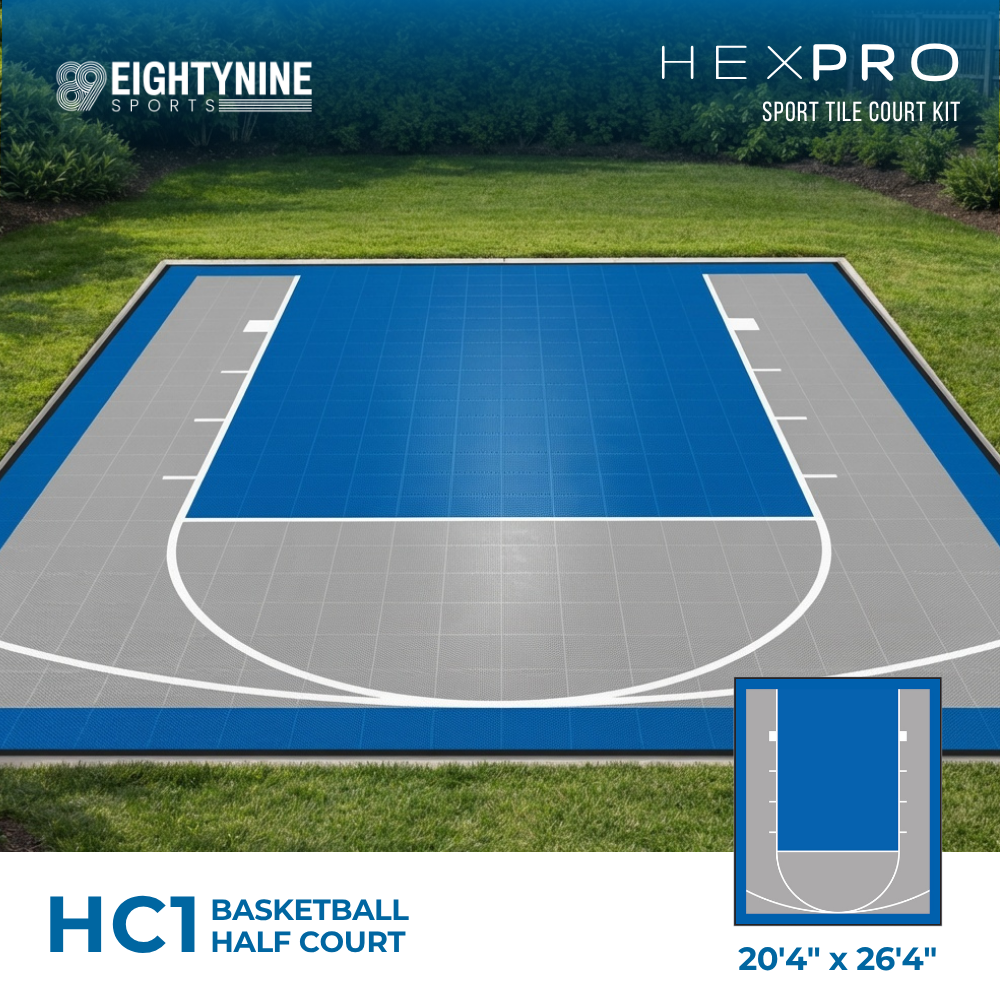 Basketball Half Court Kit - 20'4" x 26'4" | HEXPRO Sport Tile (HC1)