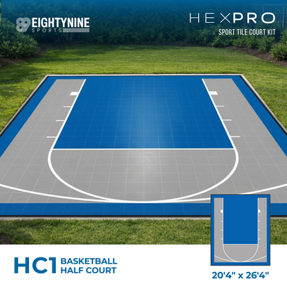 Basketball Half Court Kit - 20'4" x 26'4" | HEXPRO Sport Tile (HC1)