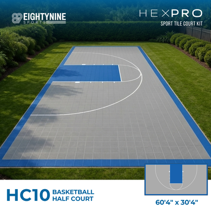 Basketball Half Court Kit - 60'4" x 30'4" | HEXPRO Sport Tile (HC10)