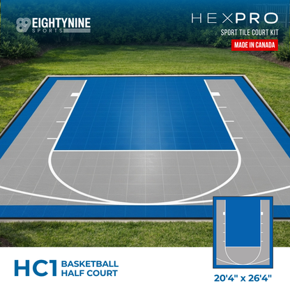 Basketball Half Court Kit - 20'4" x 26'4" | HEXPRO Sport Tile (HC1)