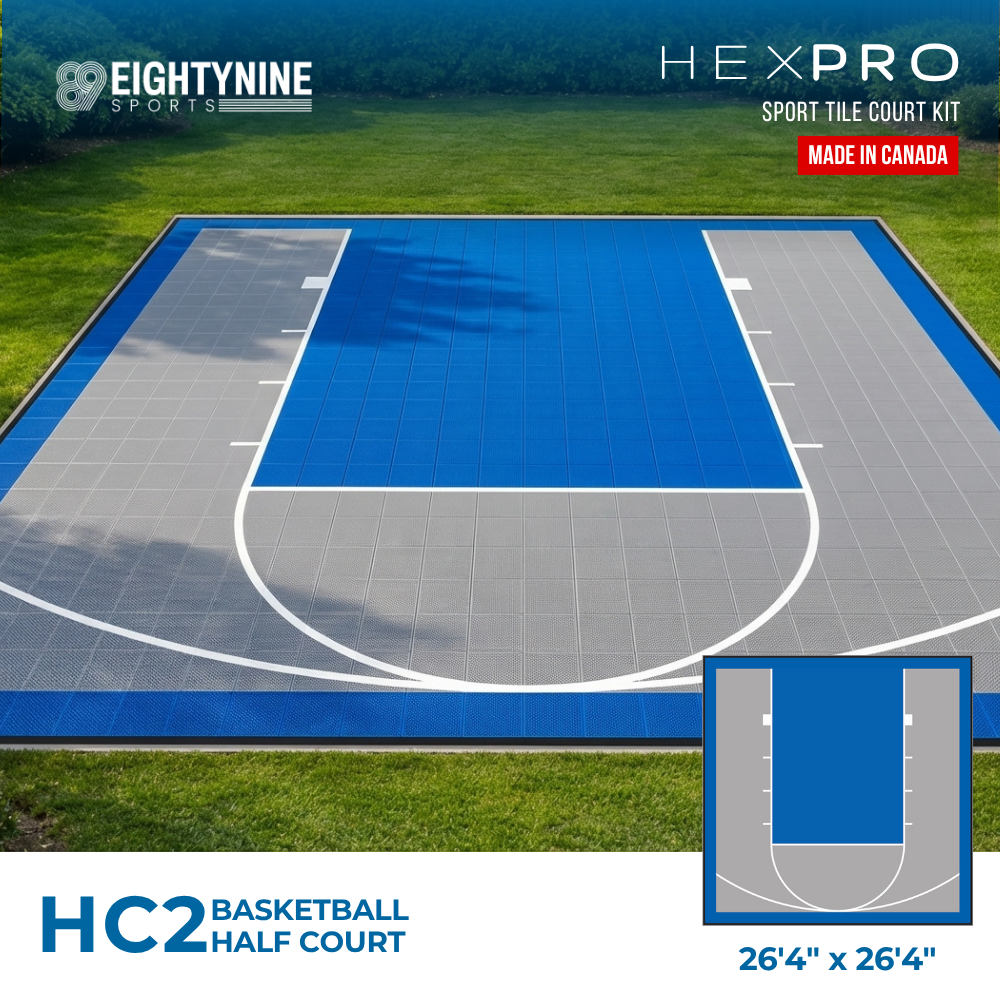 Basketball Half Court Kit - 26'4" x 26'4" | HEXPRO Sport Tile (HC2)