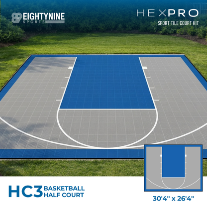 Basketball Half Court Kit - 30'4" x 26'4" | HEXPRO Sport Tile (HC3)