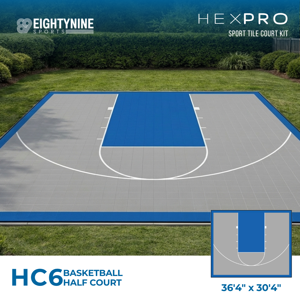 Basketball Half Court Kit - 36'4" x 30'4" | HEXPRO Sport Tile (HC6)