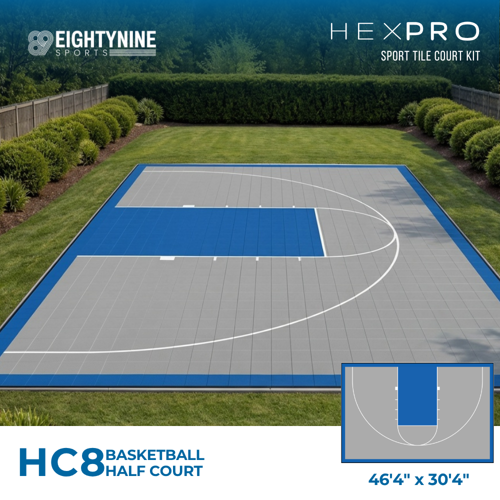 Basketball Half Court Kit - 46'4" x 30'4" | HEXPRO Sport Tile (HC8)