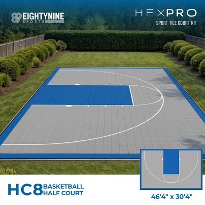Basketball Half Court Kit - 46'4" x 30'4" | HEXPRO Sport Tile (HC8)
