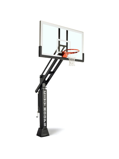 CITY HOOPS - Platinum Basketball Hoop - Tempered Glass
