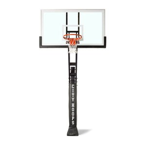 CITY HOOPS - Platinum Basketball Hoop - Tempered Glass