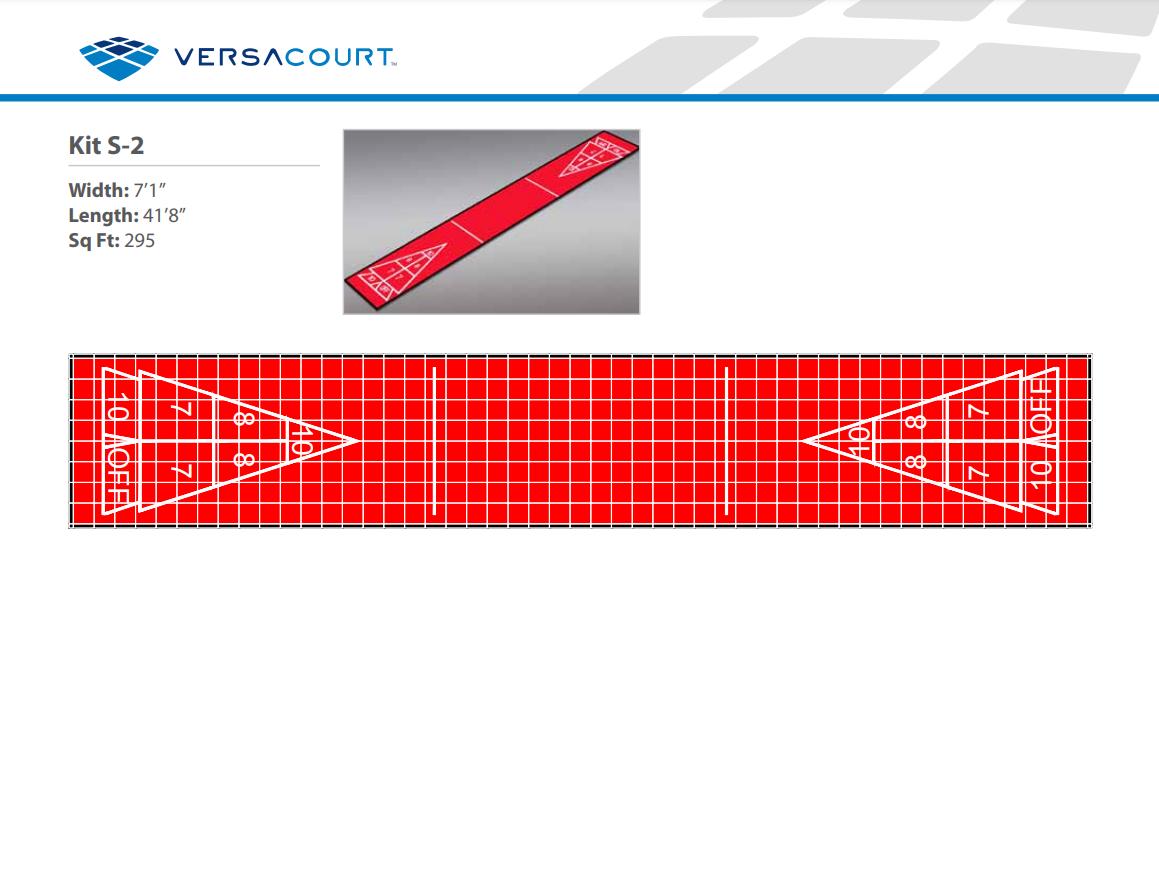 Shuffleboard Court Kit - Single 7'1" x 41'8" (S2) - DIY Court Canada