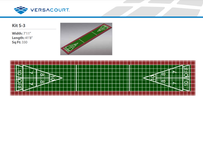 Shuffleboard Court Kit - Single 7'11" x 41'8" (S3) - DIY Court Canada