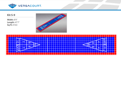 Shuffleboard Court Kit - Single 8'9" x 47'7" (S9) - DIY Court Canada