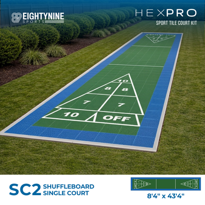 Shuffleboard Court Kit - 8'4" x 41'4" | HEXPRO Sport Tile (SC2)