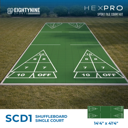 Shuffleboard - Double Court Kit - 14'4" x 41'4" | HEXPRO Sport Tile (SCD1)