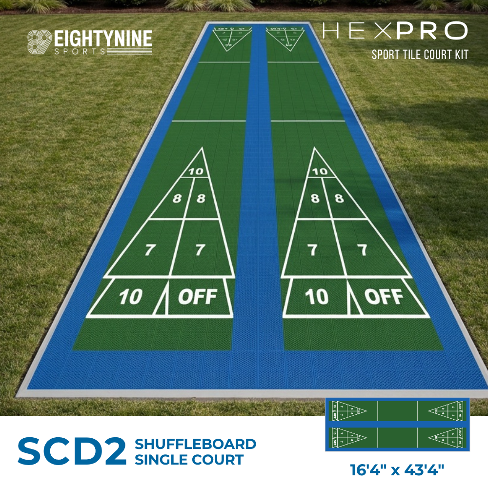 Shuffleboard - Double Court Kit - 16'4" x 43'4" | HEXPRO Sport Tile (SCD2)