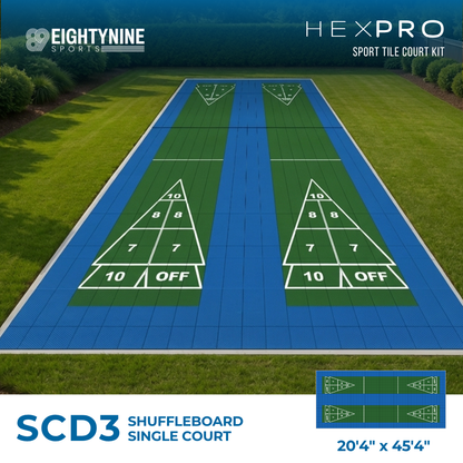 Shuffleboard - Double Court Kit - 20'4" x 45'4" | HEXPRO Sport Tile (SCD3)