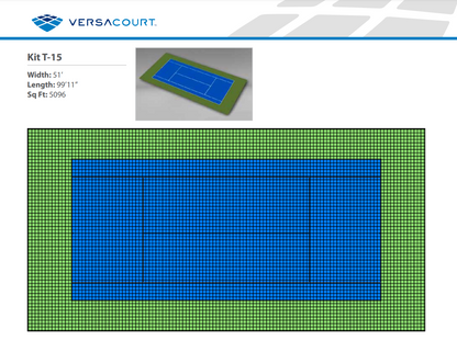Tennis Court Kit - 49'4"" x 109'3" (T15) - DIY Court Canada
