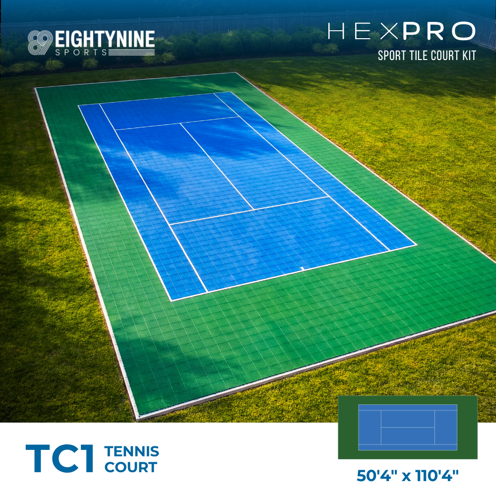 Tennis Court Kit - 50'4" x 110'4" | HEXPRO Sport Tile (TC1)