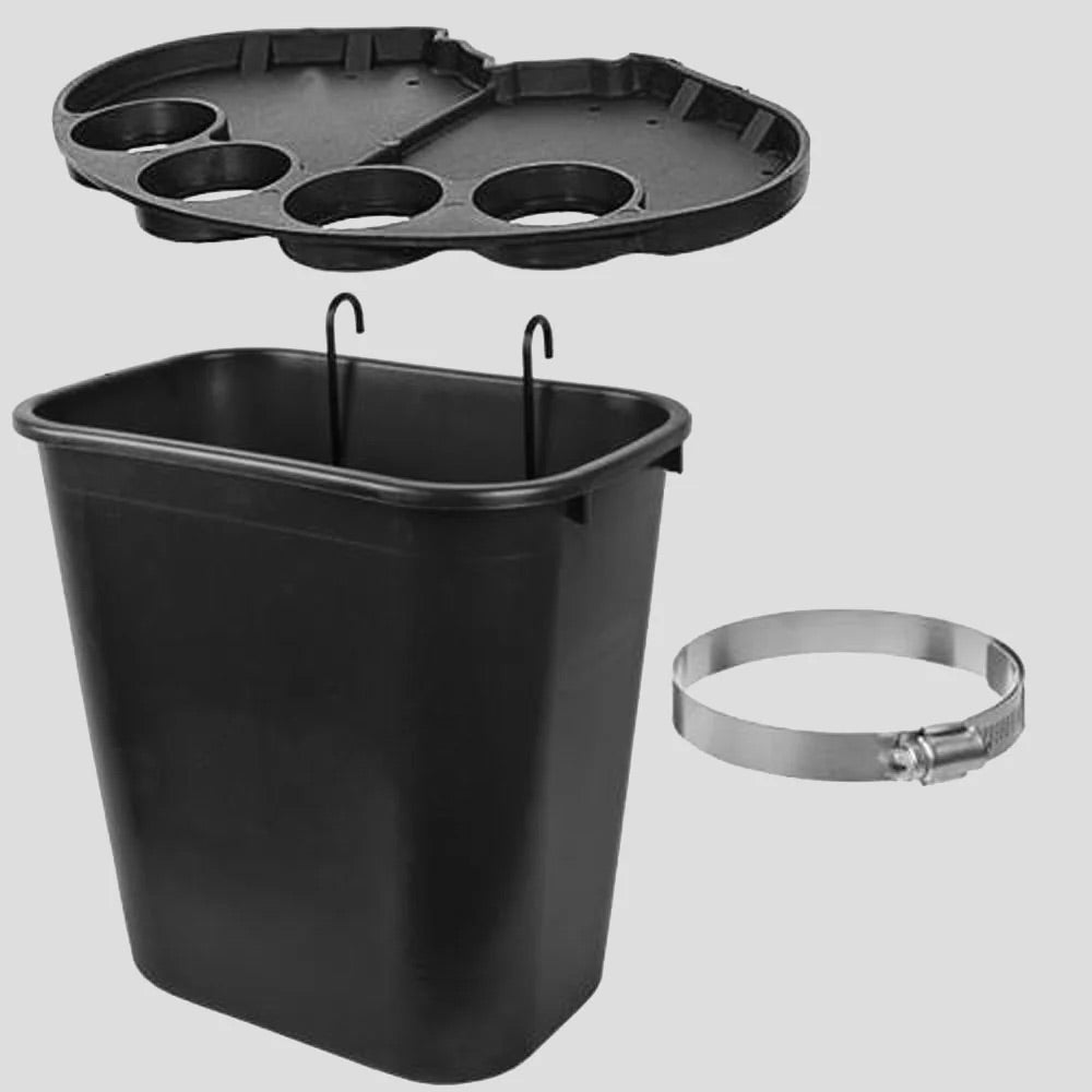 Tidy Court - Pole Mounted Waste Basket & Tray (Complete)